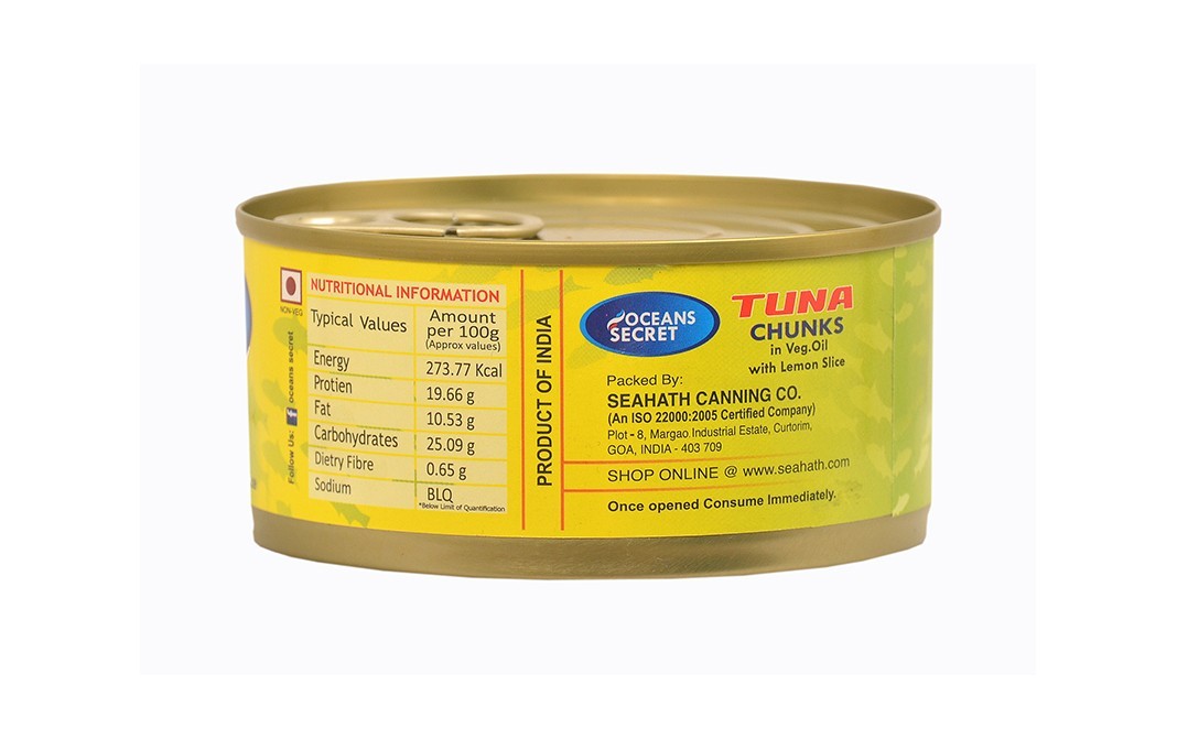 Oceans Secret Tuna Chunks In Oil With Natural Lemon Juice   Tin  180 grams